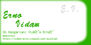 erno vidam business card